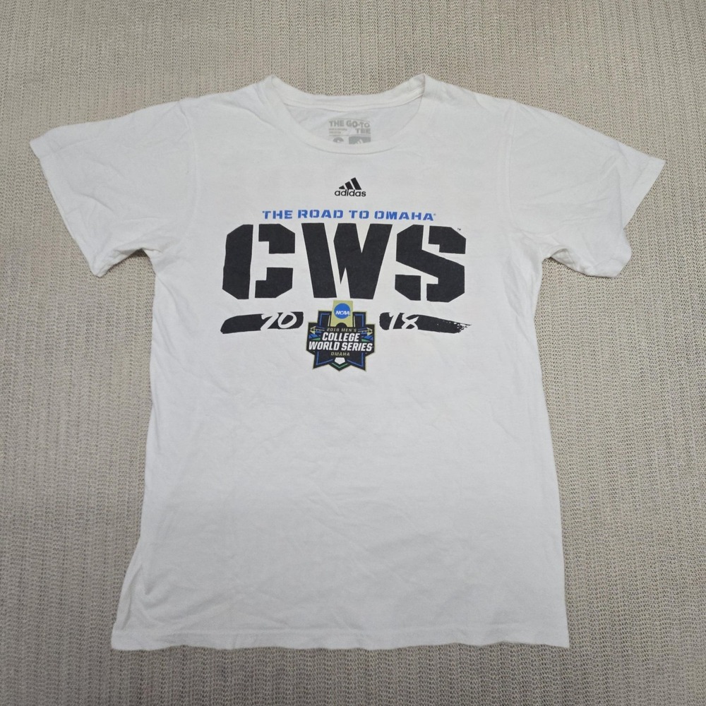 College World Series Shirt Mens Small White NCAA Baseball Adidas CWS 2018